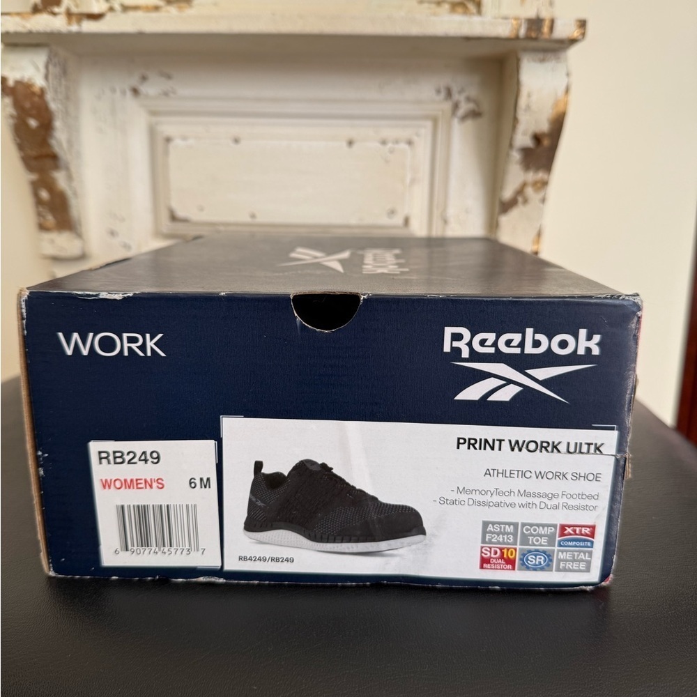 New in box Reebok black work tennis shoes size 6 - Picture 8 of 10